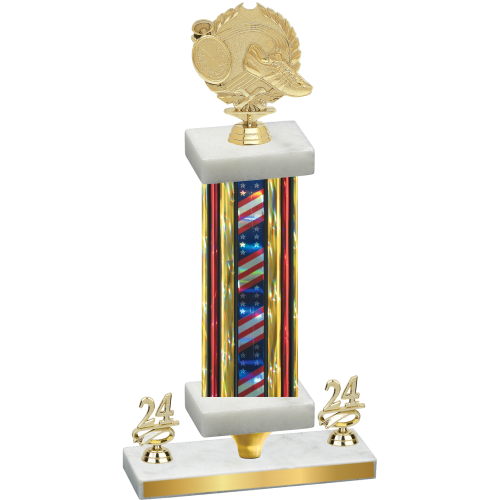 Premium Single Flag USA Year Running Trophy