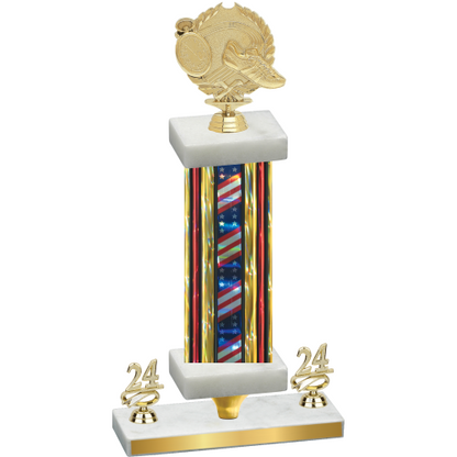 Premium Single Flag USA Year Running Trophy