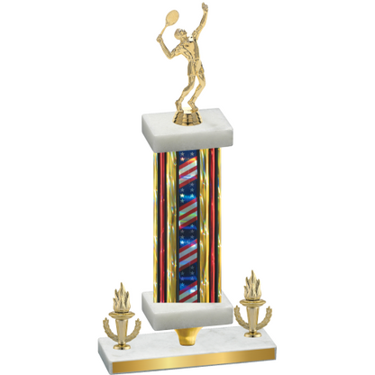 Premium Single Flag USA Victory Tennis Trophy