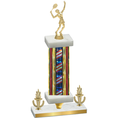 Premium Single Flag USA Victory Tennis Trophy