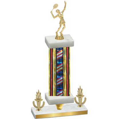 Premium Single Flag USA Victory Tennis Trophy