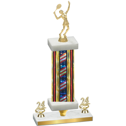 Premium Single Flag USA Year Tennis Trophy