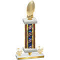 Premium Single Flag USA Second Place Football Trophy