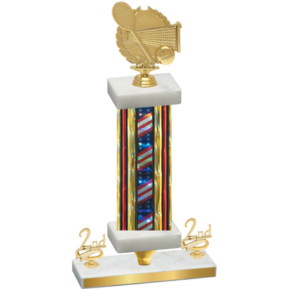 Premium Single Flag USA Second Place Tennis Trophy