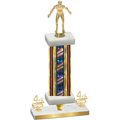 Premium Single Flag USA Fourth Place Wrestling Trophy