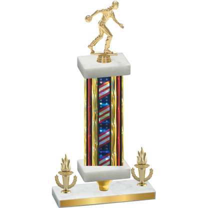 Premium Single Flag USA Victory Bowling Trophy