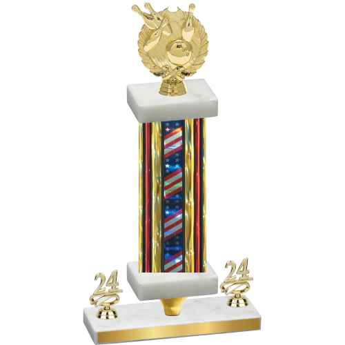 Premium Single Flag USA Year Bowling Trophy