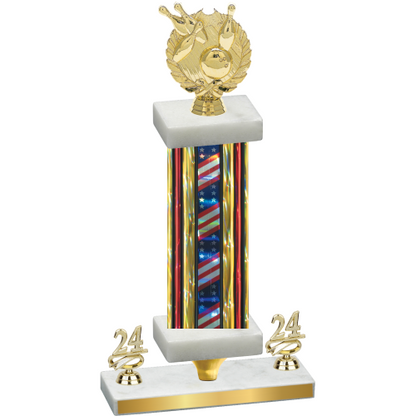 Premium Single Flag USA Year Bowling Trophy