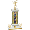 Premium Single Flag USA Third Place Volleyball Trophy