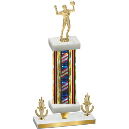 Premium Single Flag USA Victory Volleyball Trophy