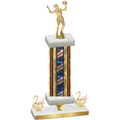 Premium Single Flag USA Second Place Volleyball Trophy