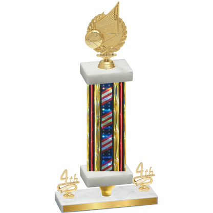 Premium Single Flag USA Fourth Place Volleyball Trophy