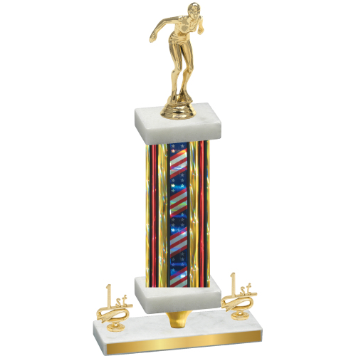 Premium Single Flag USA First Place Tennis Trophy