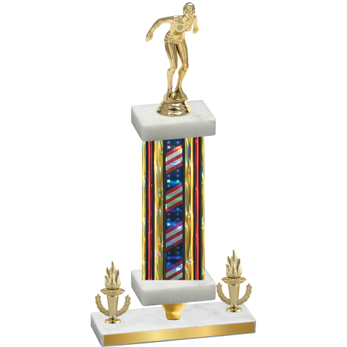 Premium Single Flag USA Victory Tennis Trophy
