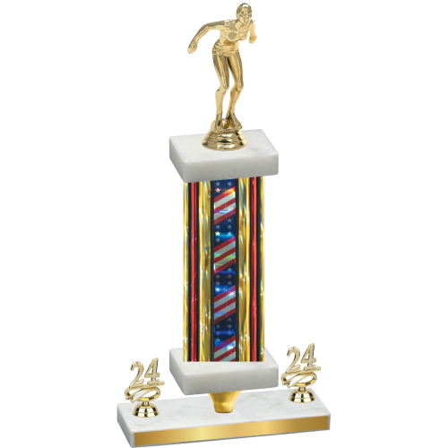 Premium Single Flag USA Year Tennis Trophy