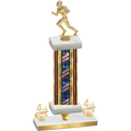 Premium Single Flag USA Fourth Place Football Trophy