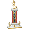 Premium Single Flag USA Victory Football Trophy