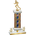 Premium Single Flag USA Year Football Trophy