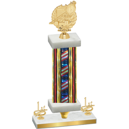 Premium Single Flag USA First Place Swimming Trophy