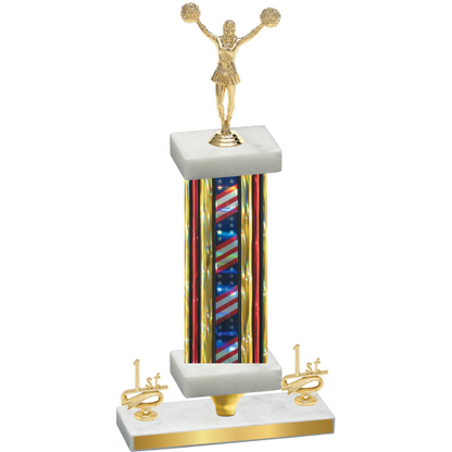 Premium Single Flag USA First Place Cheerleading Trophy