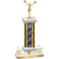 Premium Single Flag USA Second Place Cheerleading Trophy