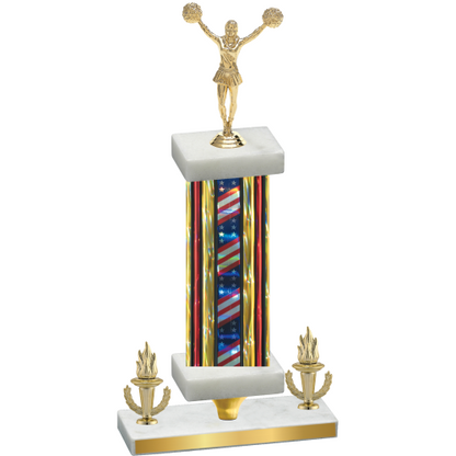 Premium Single Flag USA Victory Cheerleading Trophy