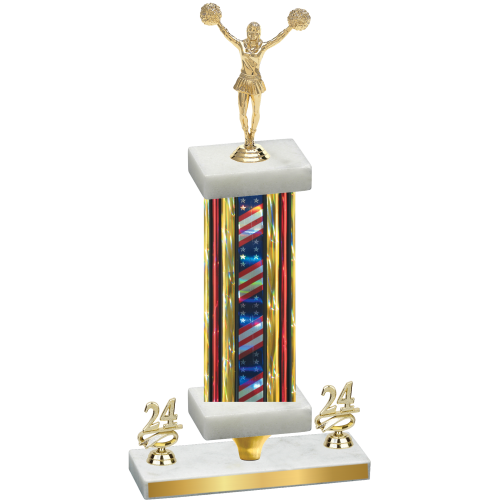Premium Single Flag USA Year Cheerleading Trophy