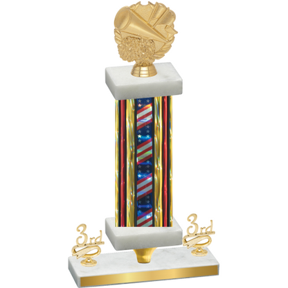 Premium Single Flag USA Third Place Cheerleading Trophy