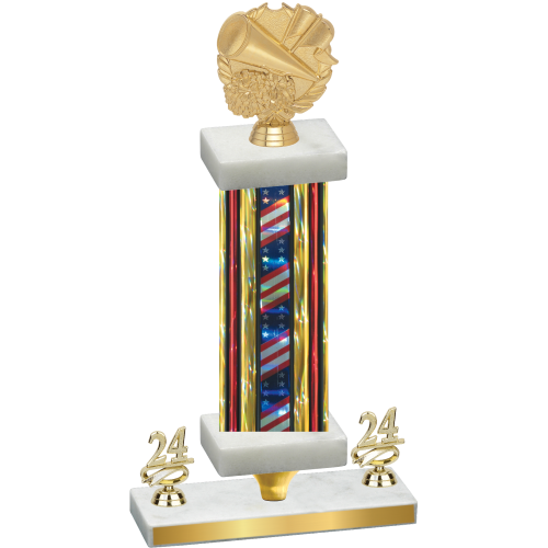 Premium Single Flag USA Year Cheerleading Trophy