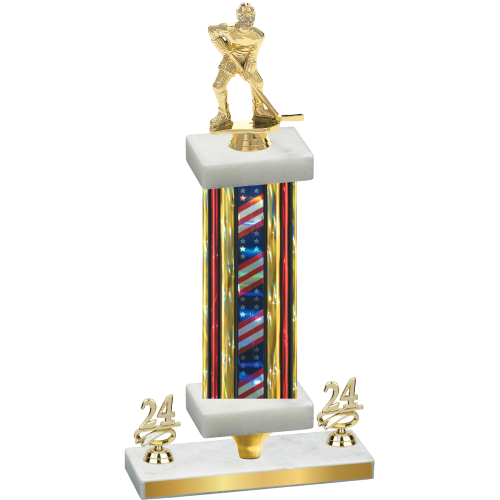 Premium Single Flag USA Year Hockey Trophy