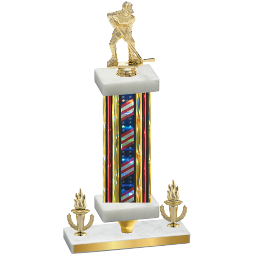 Premium Single Flag USA Victory Hockey Trophy