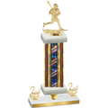Premium Single Flag USA Second Place Lacrosse Trophy