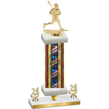 Premium Single Flag USA Year Lacrosse Trophy