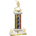 Premium Single Flag USA Fourth Place Lacrosse Trophy
