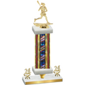 Premium Single Flag USA Year Lacrosse Trophy