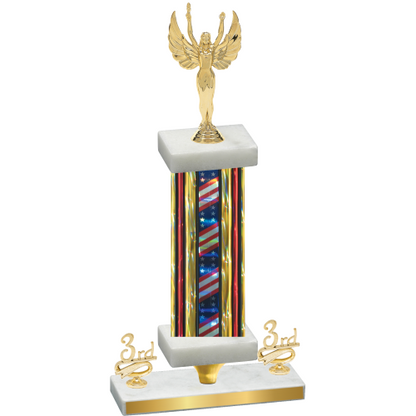 Premium Single Flag USA Third Place Victory Trophy