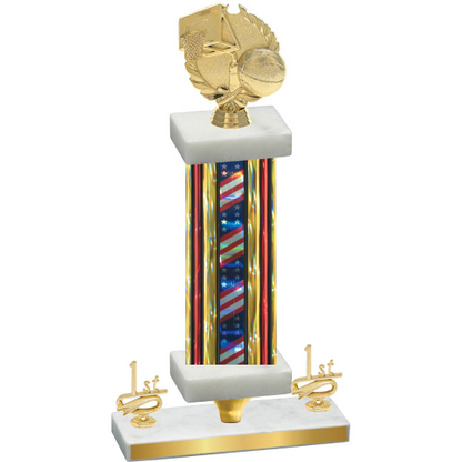 Premium Single Flag USA First Place Basketball Trophy