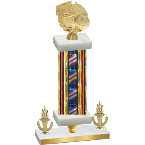 Premium Single Flag USA Victory Basketball Trophy