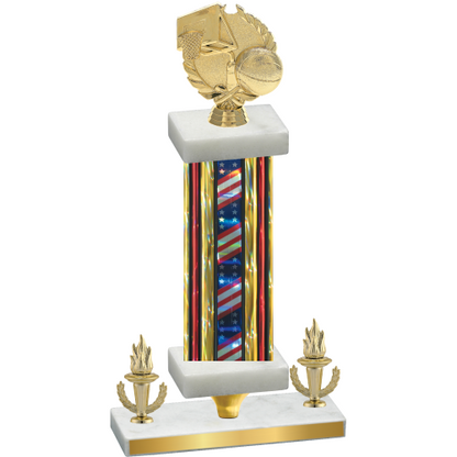 Premium Single Flag USA Victory Basketball Trophy