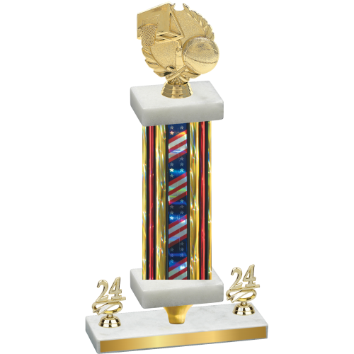 Premium Single Flag USA Year Basketball Trophy