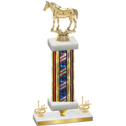 Premium Single Flag USA First Place Horses Trophy