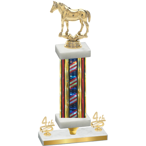 Premium Single Flag USA Fourth Place Horses Trophy