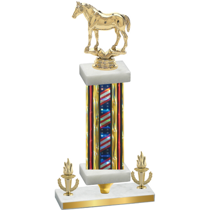 Premium Single Flag USA Victory Horses Trophy