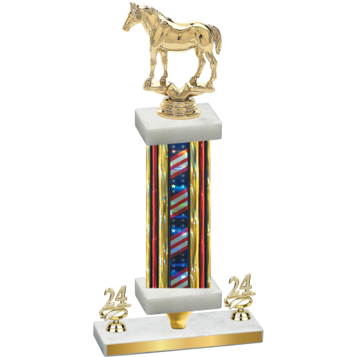 Premium Single Flag USA Year Horses Trophy