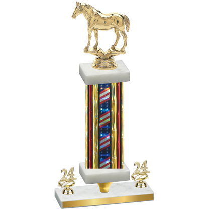 Premium Single Flag USA Year Horses Trophy