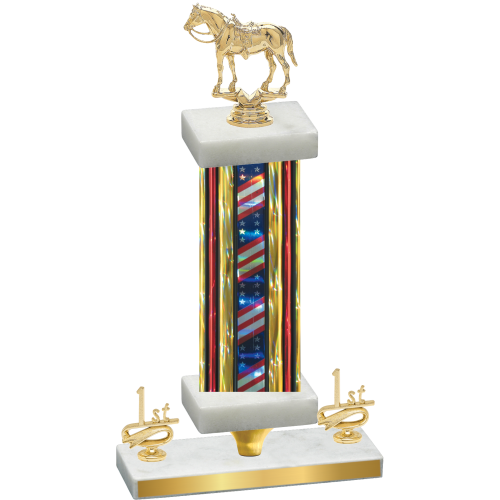 Premium Single Flag USA First Place Horses Trophy