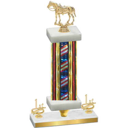 Premium Single Flag USA First Place Horses Trophy