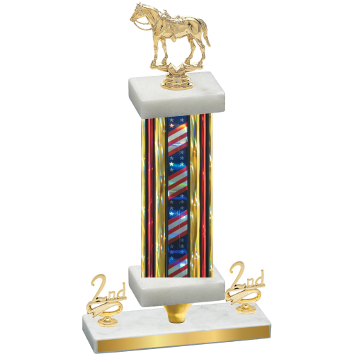 Premium Single Flag USA Second Place Horses Trophy