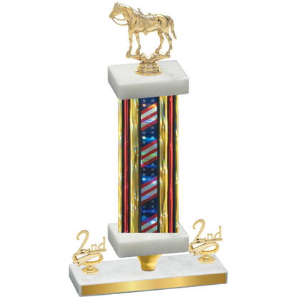 Premium Single Flag USA Second Place Horses Trophy