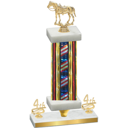 Premium Single Flag USA Fourth Place Horses Trophy